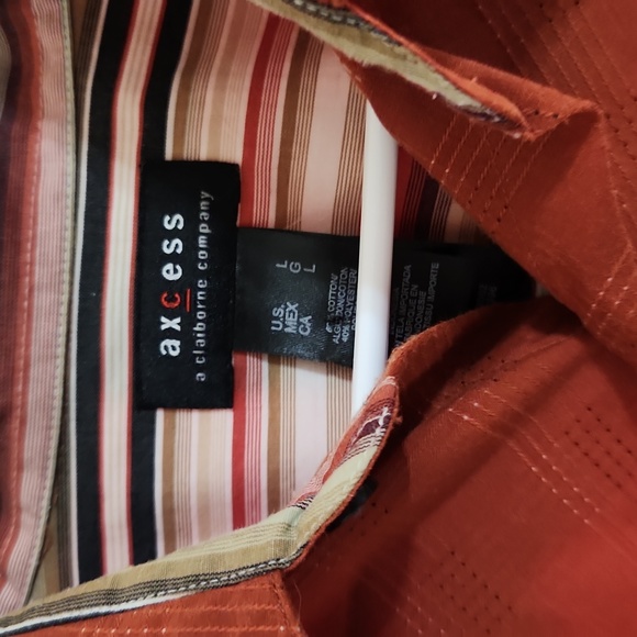 Liz Claiborne Axcess mens shirt size Large Orange - Picture 2 of 2